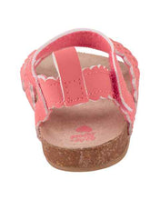 Cargar imagen en el visor de la galería, Oshkosh Baby Girl Pink Cork Sandal Crib Shoes
