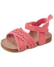 Afbeelding in Gallery-weergave laden, Oshkosh Baby Girl Pink Cork Sandal Crib Shoes
