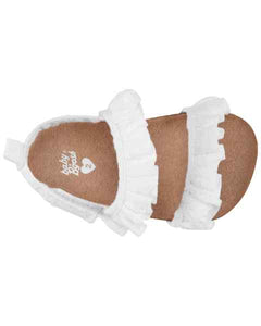 Oshkosh Baby Girl White Eyelet Cork Sandal Crib Shoes