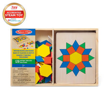 Afbeelding in Gallery-weergave laden, Melissa &amp; Doug 120pcs Wooden Pattern Blocks and Boards
