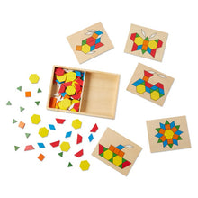 Afbeelding in Gallery-weergave laden, Melissa &amp; Doug 120pcs Wooden Pattern Blocks and Boards
