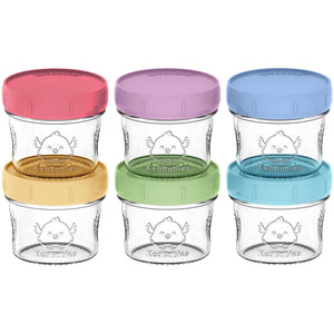 Keababies Prep Jars - 6pc Baby Glass Food Containers