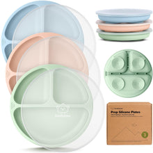 Load image into Gallery viewer, Keababies 1pc Prep Silicone Suction Plate WITH LID - Mellow
