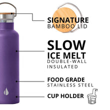 Afbeelding in Gallery-weergave laden, Elemental Classic 740ml Stainless Steel Water Bottle - Purple
