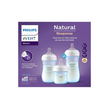 Load image into Gallery viewer, Phillips Avent 3pk Natural Response Feeding Bottles - Blue
