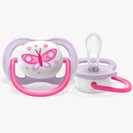 Avent Single Girls Ultra Air Pacifier (0-6M | Pink Butterfly)