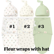 Keababies 1pc Soothe Swaddle Wrap with Knot Hat - Fleur (0-3M)