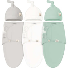 Load image into Gallery viewer, Keababies 1pc Soothe Swaddle Wrap with Knot Hat - Sage (0-3M)
