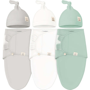 Keababies 1pc Soothe Swaddle Wrap with Knot Hat - Sage (0-3M)