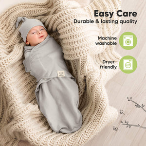 Keababies 1pc Soothe Swaddle Wrap with Knot Hat - Sage (0-3M)