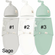 Keababies 1pc Soothe Swaddle Wrap with Knot Hat - Sage (0-3M)