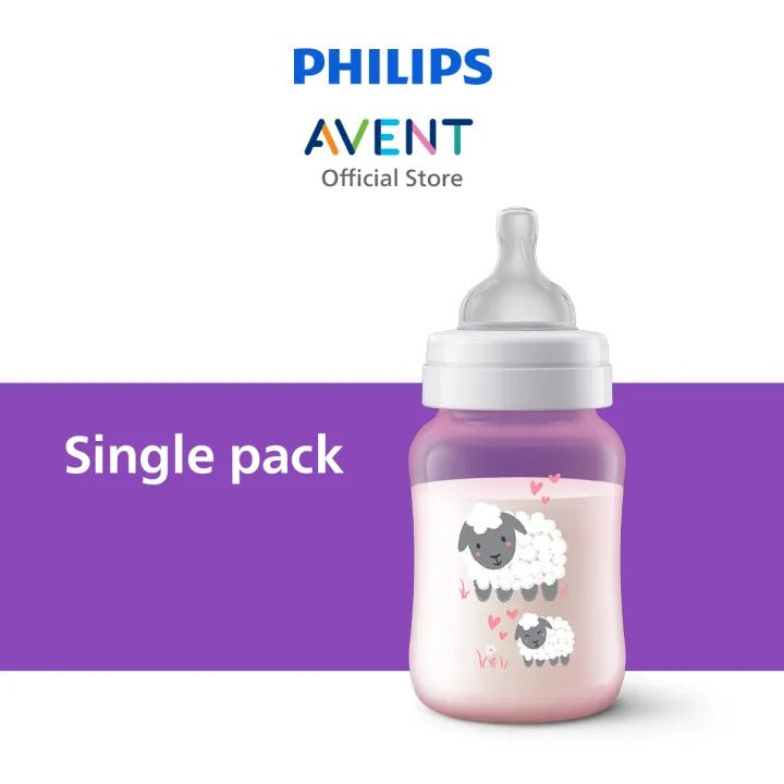 Avent Single Anti-Colic Feeding Deco Bottle 260ml / 9oz - Sheep