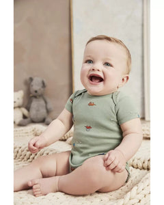 Carter's 3pc Baby Boy Red Green Dino Bodysuit Set