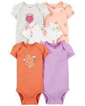Load image into Gallery viewer, Carter&#39;s 5pc Baby Girl Multi Color Very Cute Bodysuit Set
