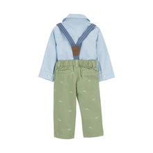 Load image into Gallery viewer, Carter&#39;s 3pc Baby Boy Chameleon Blue/ Olive Green Dress me up Suspender Set
