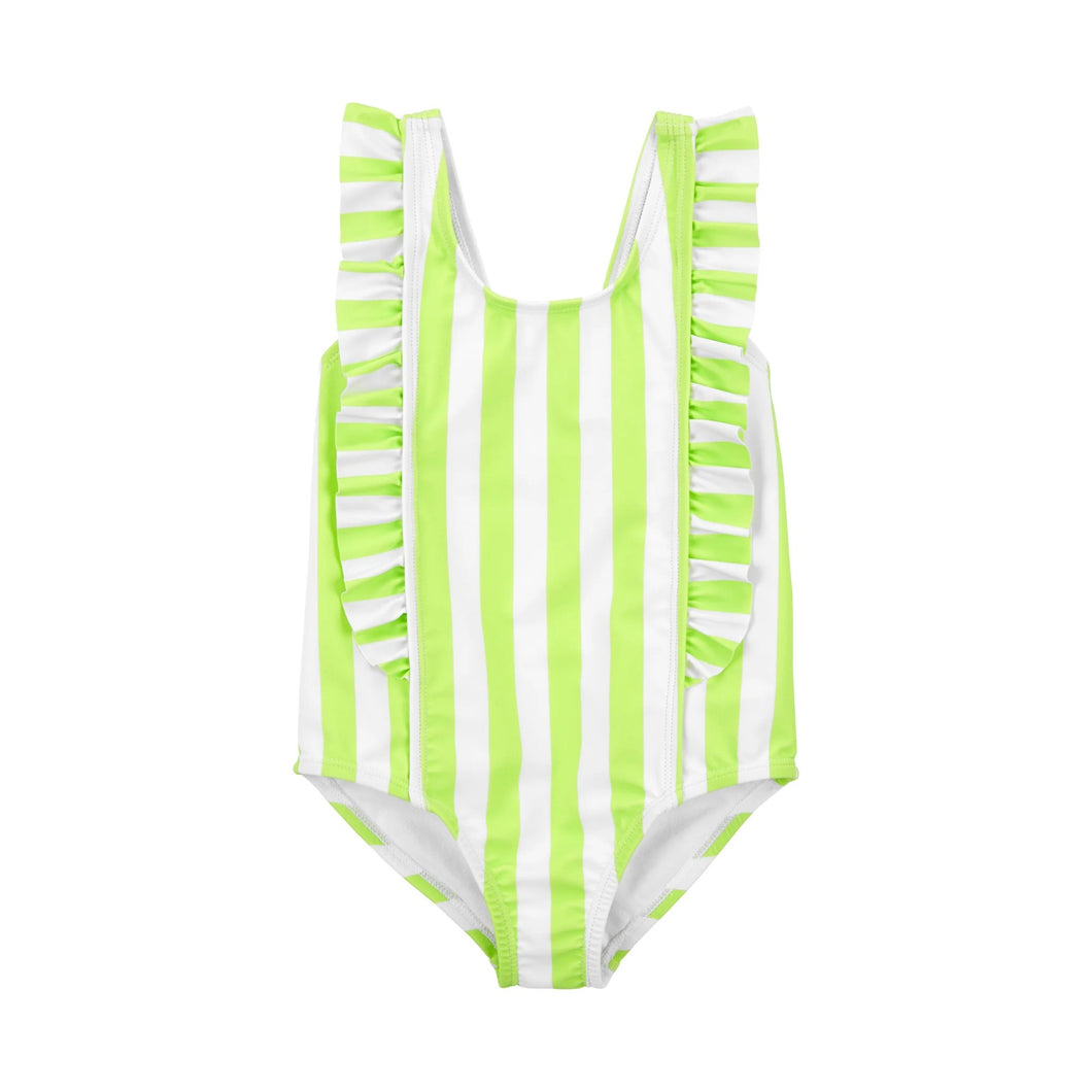 Carter's 1pc Toddler Girl Green Striped Swimsuit