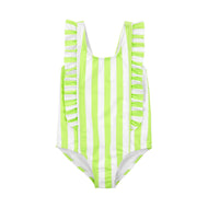 Carter's 1pc Toddler Girl Green Striped Swimsuit