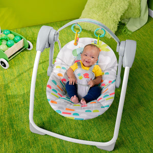 Bright Starts Playful Paradise Portable Compact Baby Swing with Music