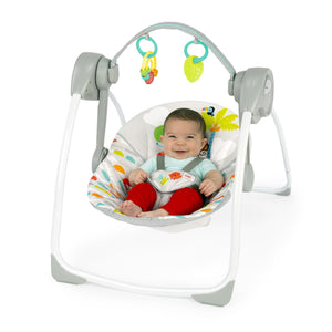 Bright Starts Playful Paradise Portable Compact Baby Swing with Music