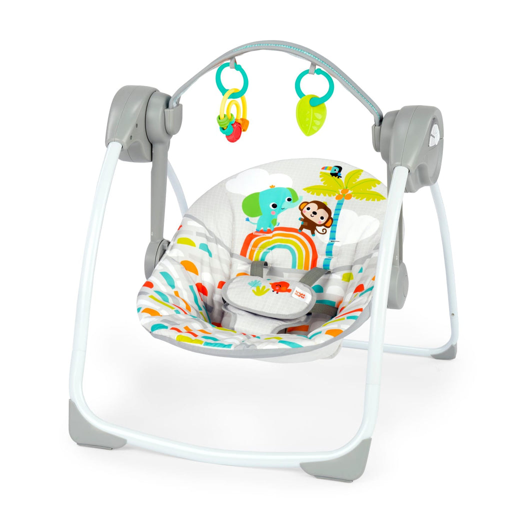 Bright Starts Playful Paradise Portable Compact Baby Swing with Music