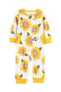 Carter's Baby Girl Sunflowers Zip-Up Footless Coverall