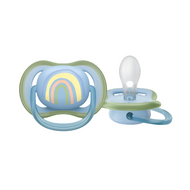 Avent Single Boys Ultra Air Pacifier (0-6M | Blue Rainbow)