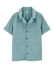 Cargar imagen en el visor de la galería, Oshkosh Kid Boy Teal Button-Front Shirt
