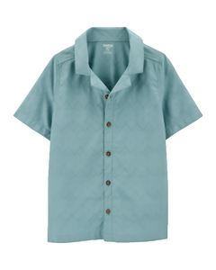 Oshkosh Kid Boy Teal Button-Front Shirt