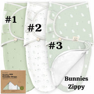 Keababies 1pc Soothe Zippy Swaddle Wraps - Bunnies (0-3M)