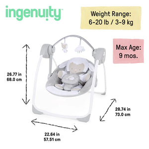 Ingenuity - Comfort 2 Go Portable Swing - Cuddle Lamb