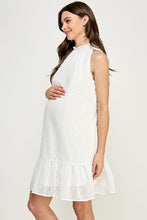 Cargar imagen en el visor de la galería, Hello Miz Sleeveless Smocked Loose Fit Mini Maternity Dress - Off White
