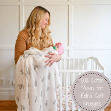 Load image into Gallery viewer, Lollybanks Muslin Swaddle Blanket - Baby Elephant
