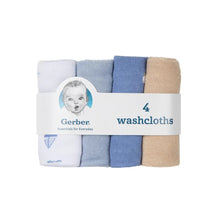 Load image into Gallery viewer, Gerber 4pk Washcloths - Blue
