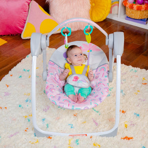 Bright Starts Pink Paradise Portable Swing