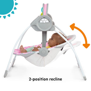 Bright Starts Pink Paradise Portable Swing