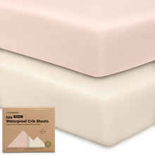Cargar imagen en el visor de la galería, Keababies 2pk Isla [Protect+] Waterproof Crib Sheets - Cameo
