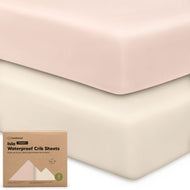 Keababies 2pk Isla [Protect+] Waterproof Crib Sheets - Cameo