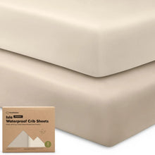 Cargar imagen en el visor de la galería, Keababies 2pk Isla [Protect+] Waterproof Crib Sheets - Ecru
