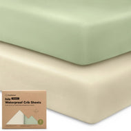 Keababies 2pk Isla [Protect+] Waterproof Crib Sheets - Sage
