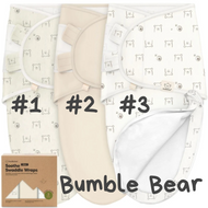 Keababies 1pc Soothe Zippy Swaddle Wraps - Bumble Bear (0-3M)