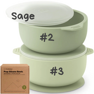 Keababies 1pc Prep Silicone Suction Bowl (Sage)