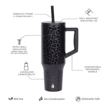 Load image into Gallery viewer, Elemental Commuter Tumbler 1180ml - Black Leopard
