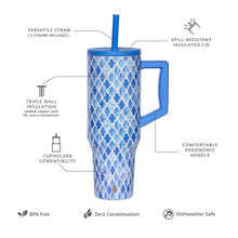 Carregar imagem no visualizador da galeria, Elemental Commuter Tumbler 1180ml - Blue Tile
