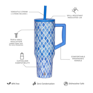 Elemental Commuter Tumbler 1180ml - Blue Tile