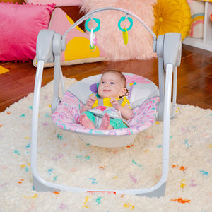 Bright Starts Pink Paradise Portable Swing