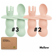 Load image into Gallery viewer, Keababies 2pc Lil’ Prep Baby Fork &amp; Spoon (Mellow)
