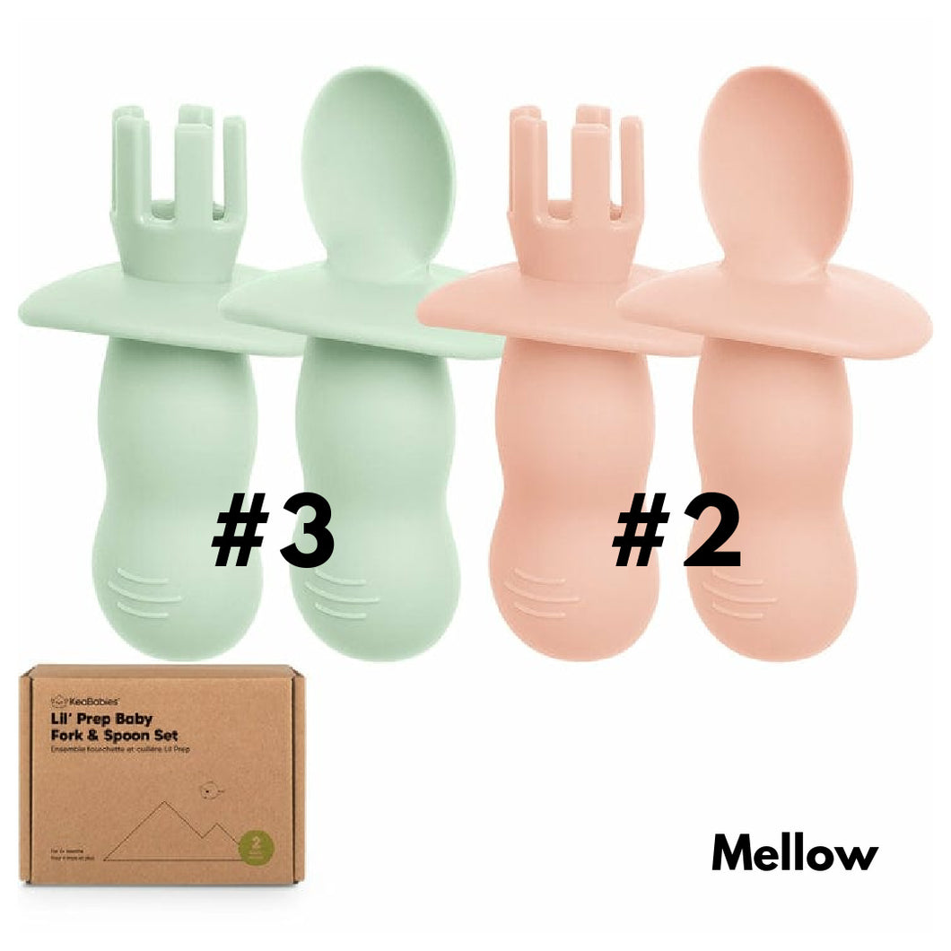 Keababies 2pc Lil’ Prep Baby Fork & Spoon (Mellow)