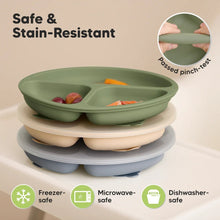 Load image into Gallery viewer, Keababies 1pc Prep Silicone Suction Plate WITH LID - Slate
