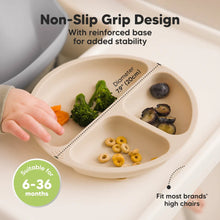 Load image into Gallery viewer, Keababies 1pc Prep Silicone Suction Plate WITH LID - Slate
