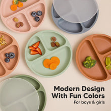 Load image into Gallery viewer, Keababies 1pc Prep Silicone Suction Plate WITH LID - Slate
